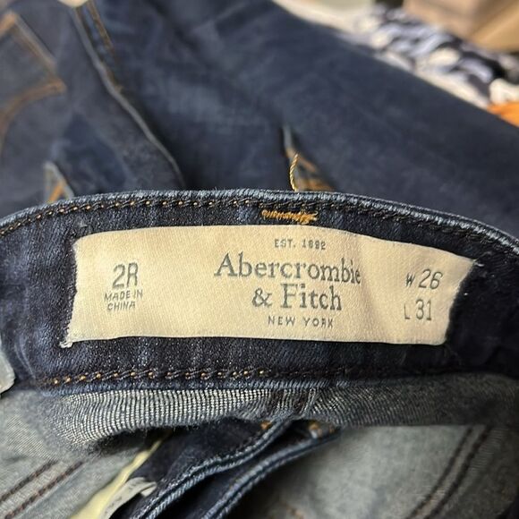 Abercrombie & Fitch The A&F Super Skinny Blue Denim Stretch Jeans Size 2R - Picture 2 of 4